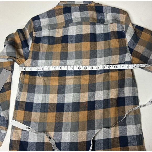 Geoffrey Beene Button-Up Check Flannel - Neutral Colors - Men's Small - NWT - Picture 7 of 11